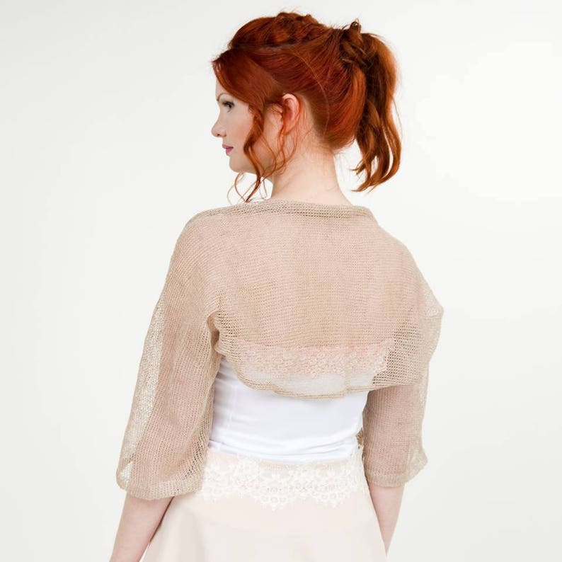Natural Linen Bolero Summer Linen shrug womens bolero Rustic Etsy
