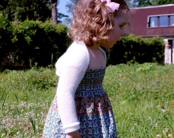 Flower Girls Bolero 3-10 años, Girls Bolero encogerse de hombros tejer manga larga Bautizo Bolero chaqueta chica blanca Flower Girl Encogerse de hombros bolero suéter