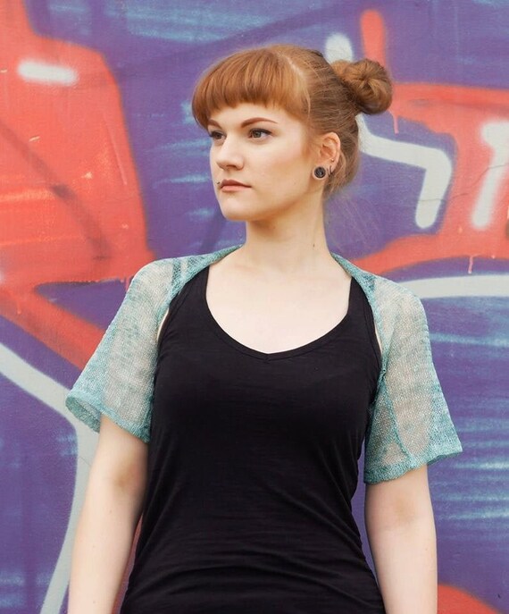 Summer Shrug Mint Green Linen Bolero 