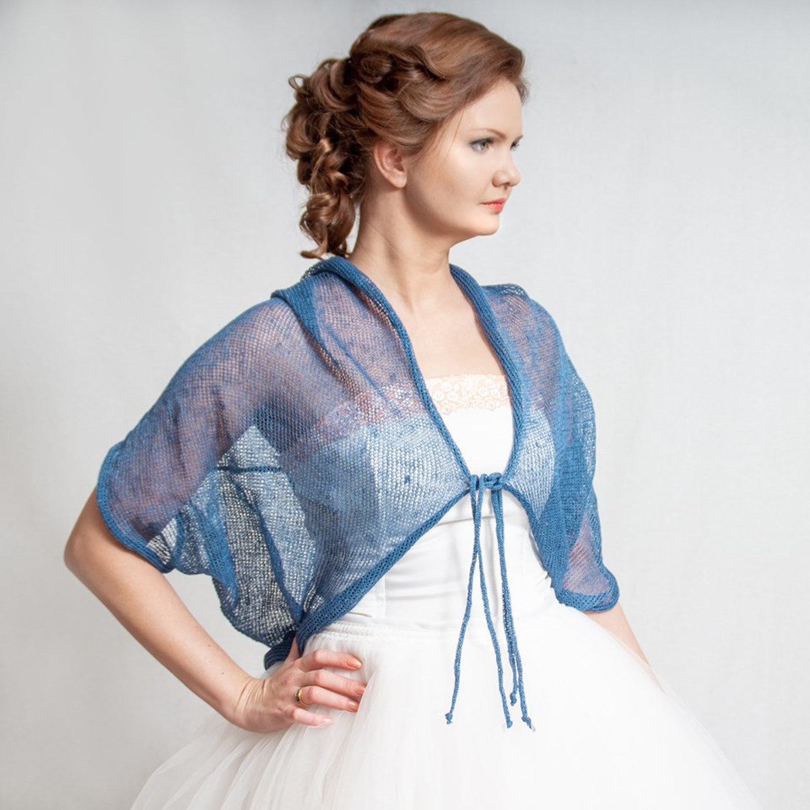 Linen Bolero Hooded Bolero Linen Hoodie Linen Shrug Knit Cover Etsy UK