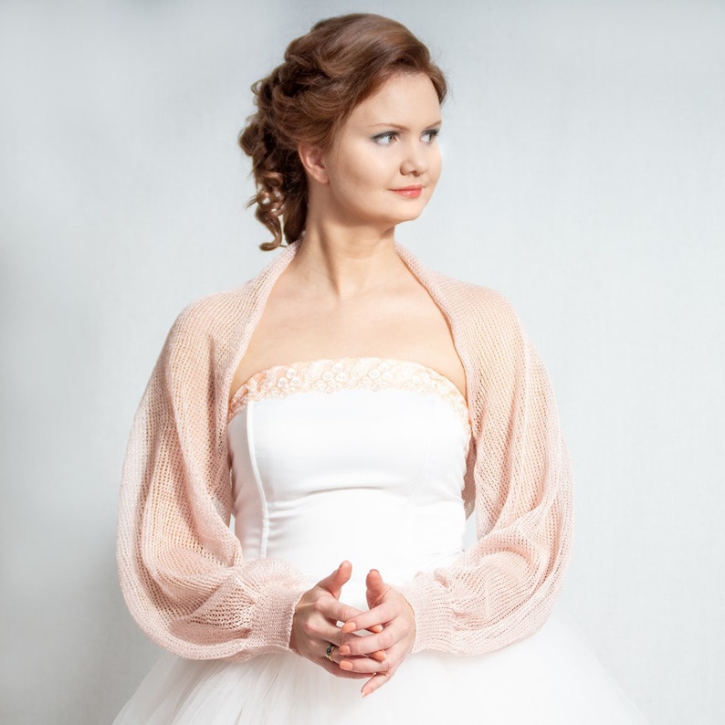 Linen Bolero Summer Bolero Pale Dusty Pink Shrug Knit Natural Etsy