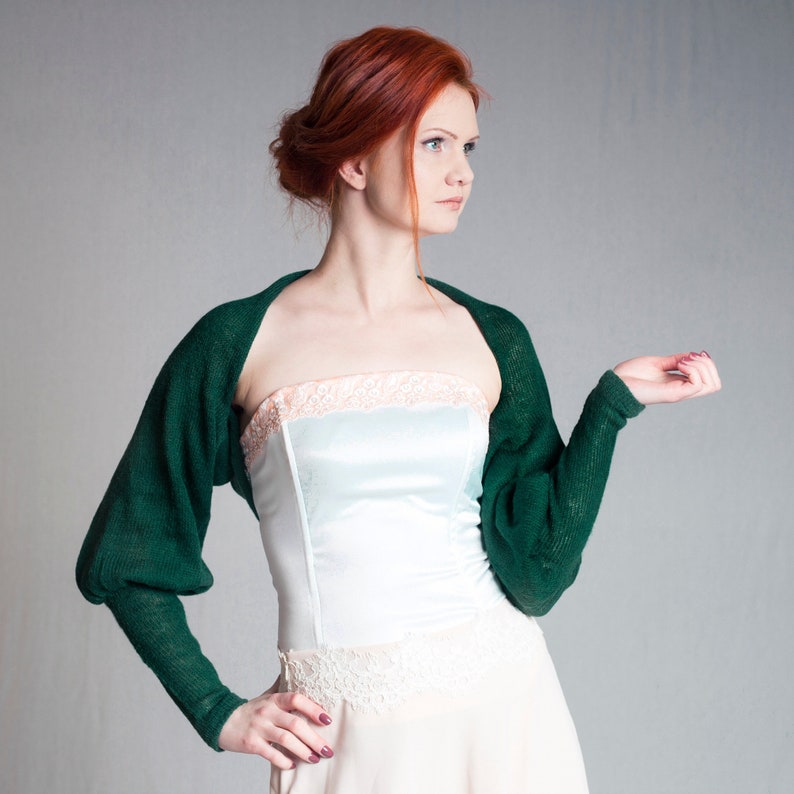 Wedding Bolero Shrug Puff Sleeve Bolero Bridesmaid Sweater Etsy