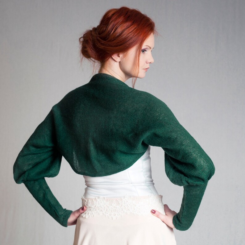 Wedding Bolero Shrug Puff Sleeve Bolero Bridesmaid Sweater Etsy