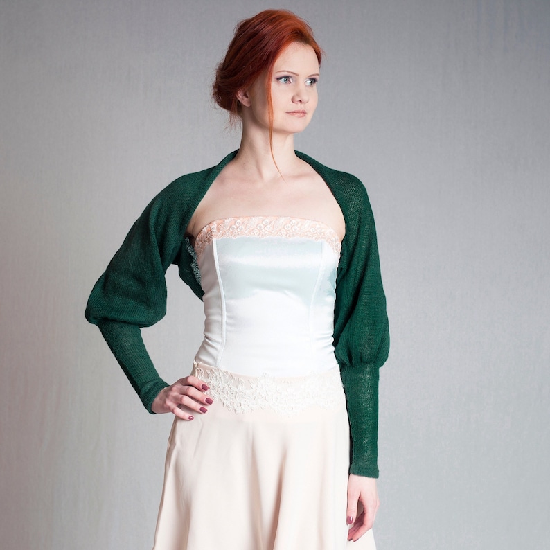 Wedding Bolero Shrug Puff Sleeve Bolero Bridesmaid Sweater Etsy