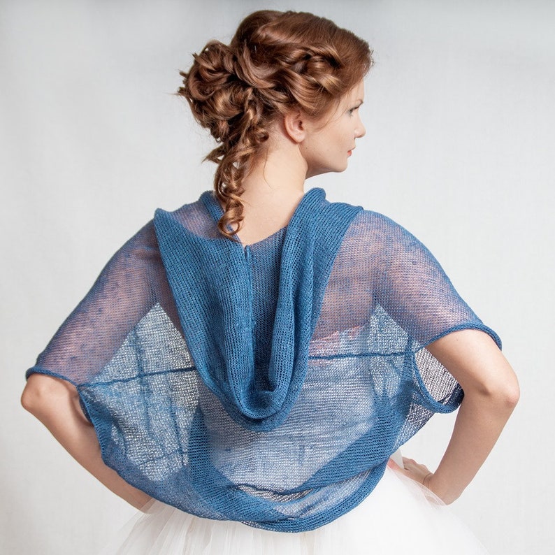 Linen Bolero Hooded Bolero Linen Hoodie Linen Shrug Knit Cover Etsy UK