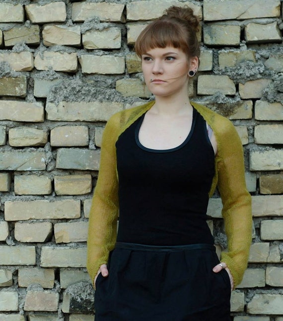 Wedding Bolero Shrug Knitted Chartreuse Green Bolero Bridesmaid Shrug Wedding Bolero Jacket Bridal Bolero Wedding Shrug Bridesmaids Cape Top