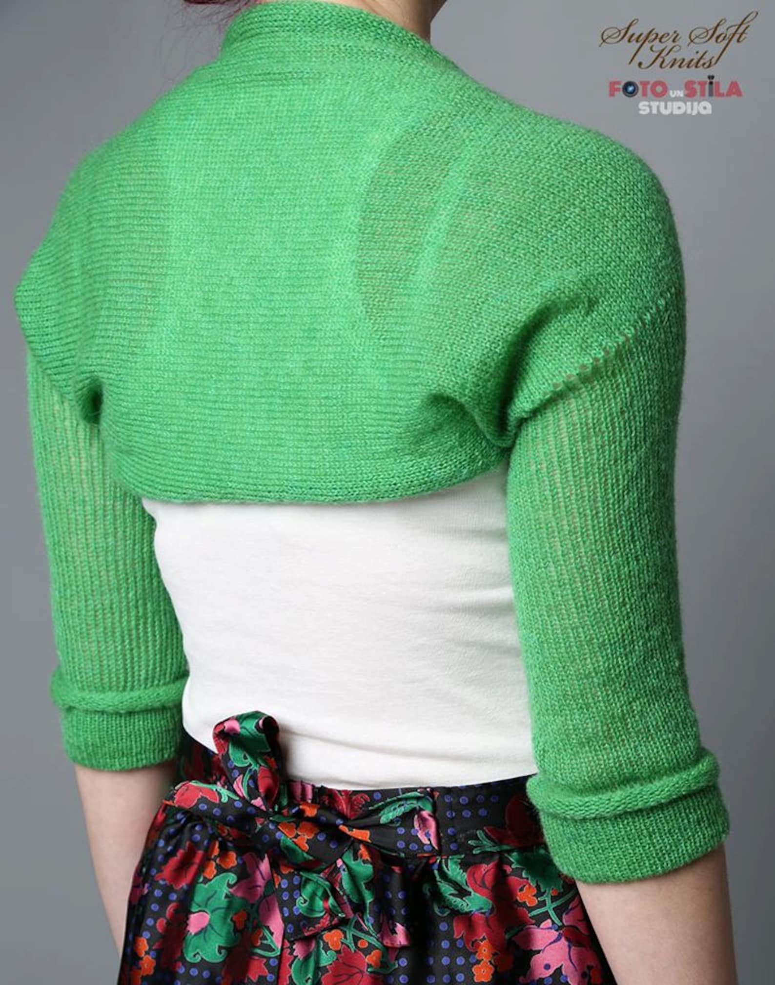 Green Bolero Bridesmaid Bolero Shrug Knit Sweater Mohair Shrug Etsy
