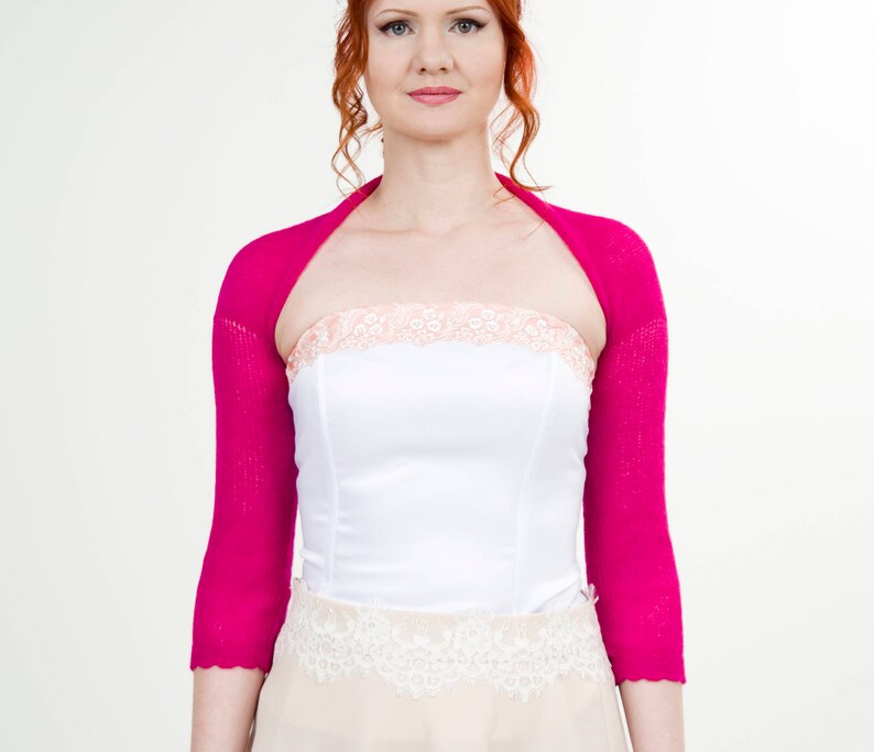 Wedding Bolero Fuchsia Pink Bolero Pink Jacket Wedding Shrug Etsy