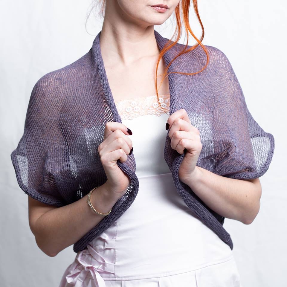 sachin and babi light blue dress Shoulder Cover Women's Short Bolero Shrug Jacket main image 0
