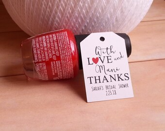25 Nail Polish Favor Tags, Bridal Shower Favor Tags, Thank You Favor Tags, Thank You Nail Polish Favor Tags