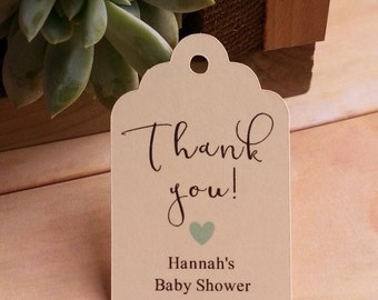 25 Thank you Tags, Custom Thank you Tags, Thank you Favor Tags, Bridal Shower Favor Thank You Tags