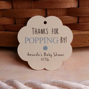 25 Thanks for Popping By Bridal Shower Favor Tags, Thanks for Popping By Baby Shower Favor Tags, Popcorn Favor Tags, Popcorn Favor Tags