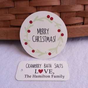Custom Jar Label with Coordinating Tag, Mason Jar Label with Tag, Christmas Jar Label and Tag, 12 of Each