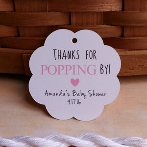 25 Thanks for Popping By Bridal Shower Favor Tags, Thanks for Popping By Baby Shower Favor Tags, Popcorn Favor Tags, Popcorn Favor Tags