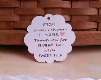 25 Sweet Pea Favor Tags, Mommy to Be Sweet Pea Tags, Sweet Pea Baby Shower Tags, Custom Baby Shower Tags