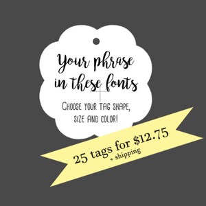 25 Custom Wedding Favor Tags, Custom Favor Tags, Custom Thank You Tags