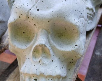 Skull, Cement skull, Garden, Skull, Cemetery, Garden Decor, Witch Garden, Halloween Garden, Creepy Skull,  Creepy Garden, Free Shipping