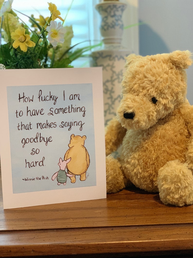 Goodbye card Winnie the Pooh friendship quote classic pooh Etsy