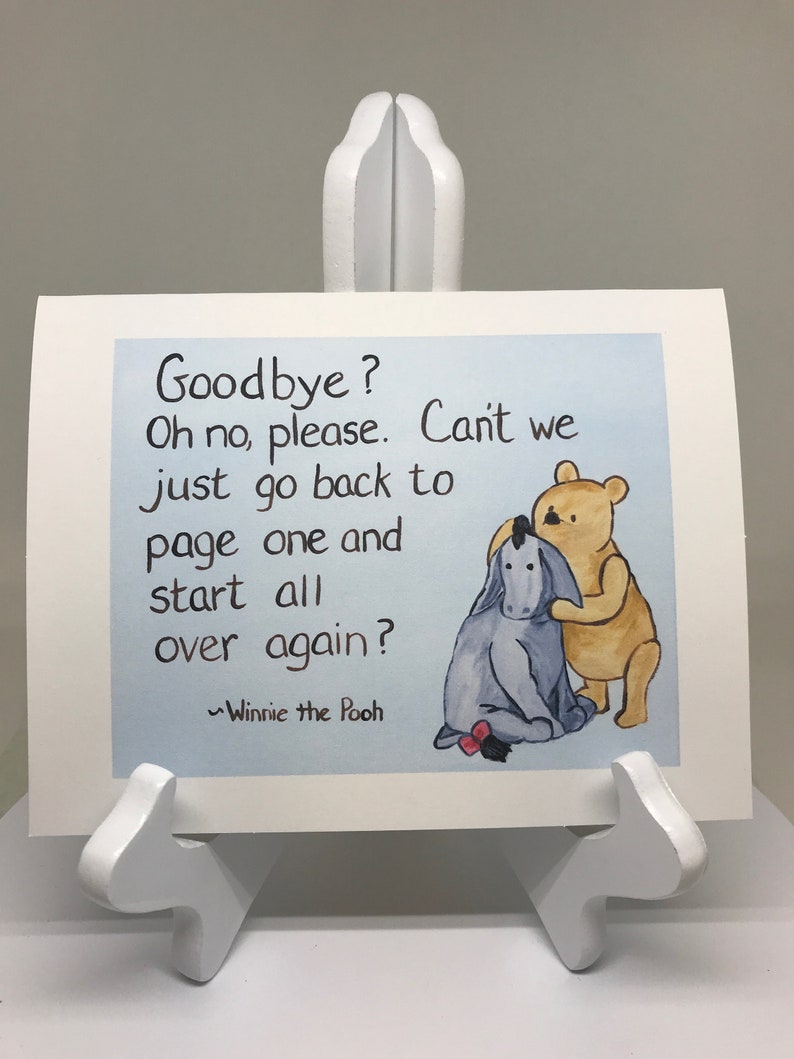 Pooh and Eeyore goodbye card goodbye card Winnie the Pooh quote