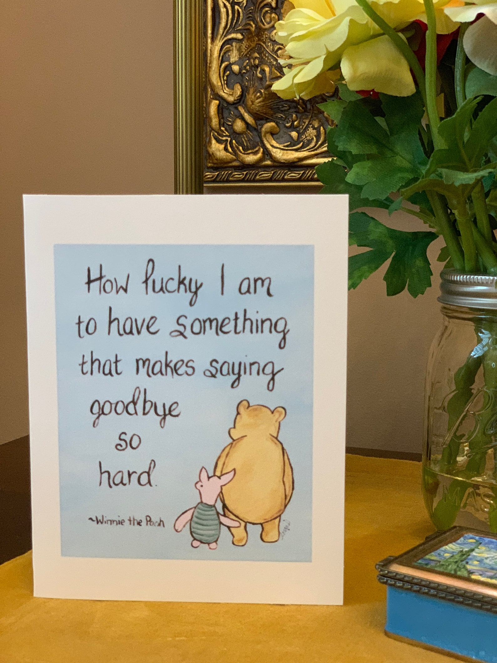 Winnie The Pooh Quotes For Graduation Graduation Pooh goodbye card Winnie the Pooh goodbye quote | Etsy