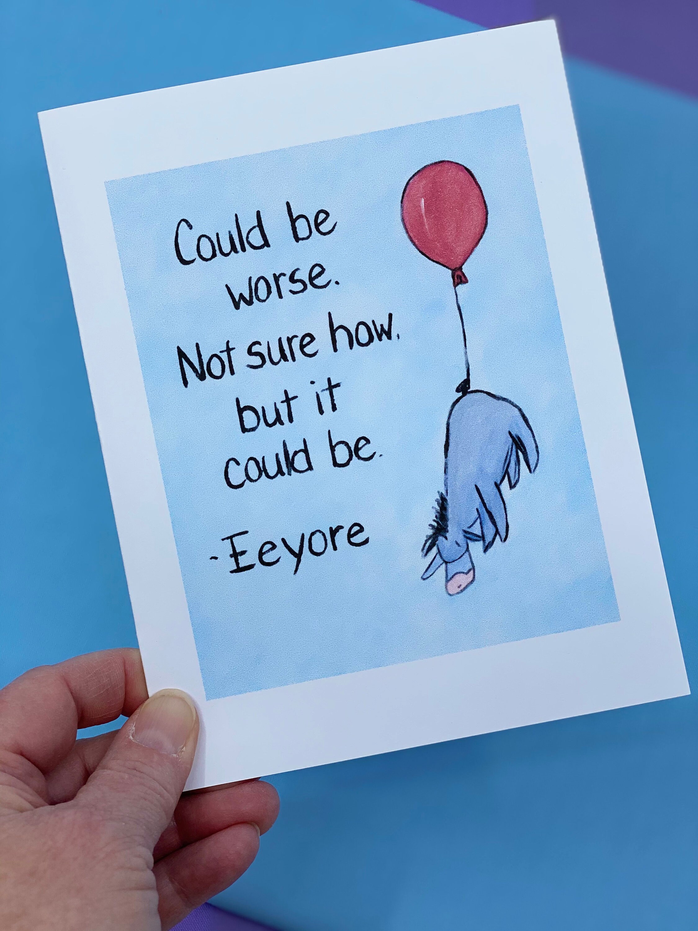 Social Distancing Card Eeyore Card Could Be Worse Quote | Etsy Canada