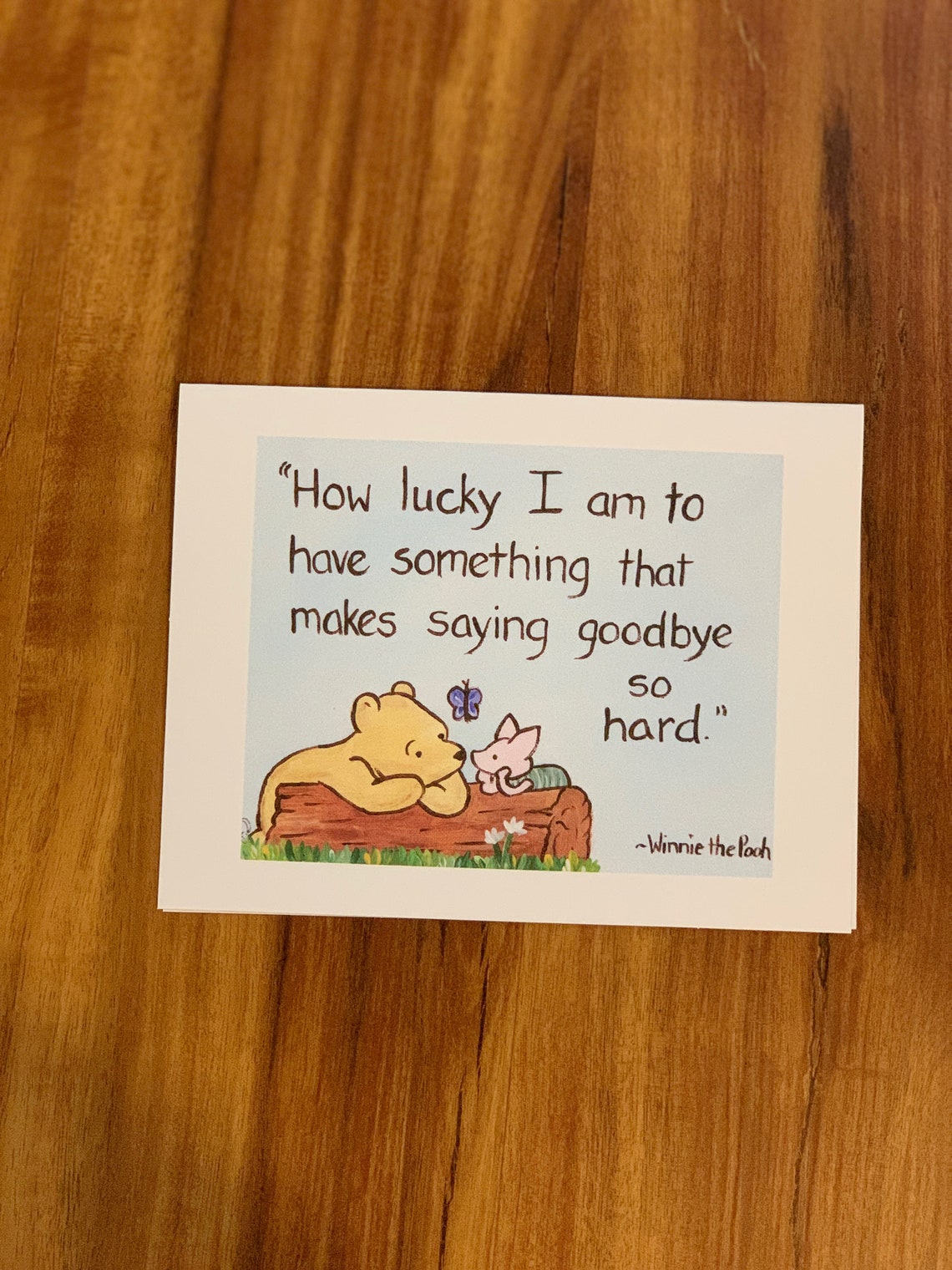 Classic Pooh Goodbye Card Winnie The Pooh Saying Goodbye Quote Etsy