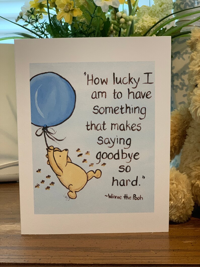 Goodbye card Pooh quote goodbye Winnie the Pooh bon voyage | Etsy