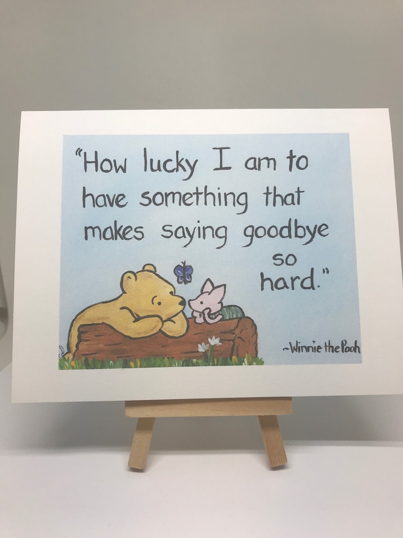Classic pooh goodbye card Winnie the Pooh saying goodbye quote Etsy