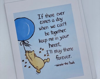 Winnie the Pooh encouragement during hard times, always in my heart card