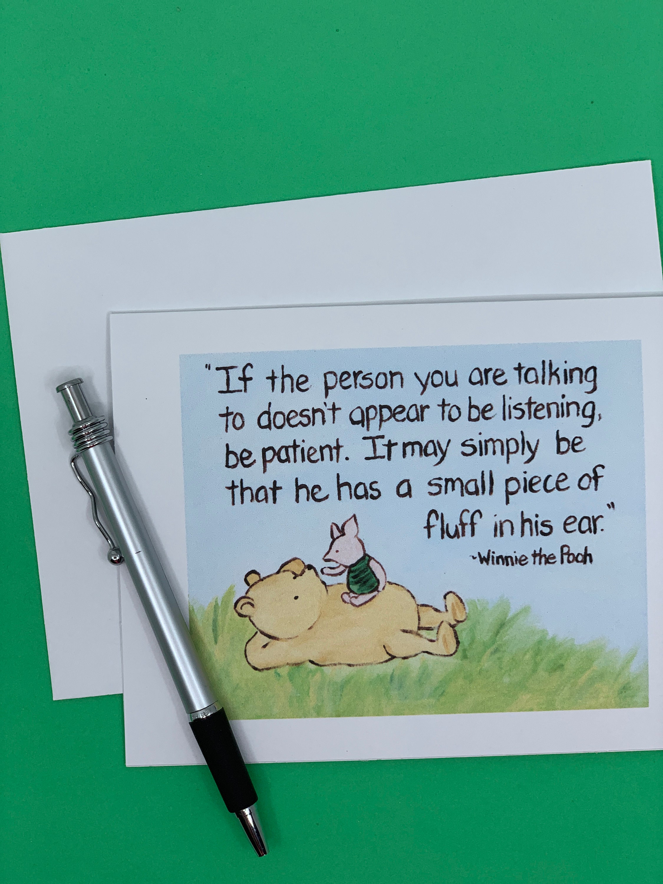 Pooh Friend Card Best Friends Pooh Quote About Patience - Etsy