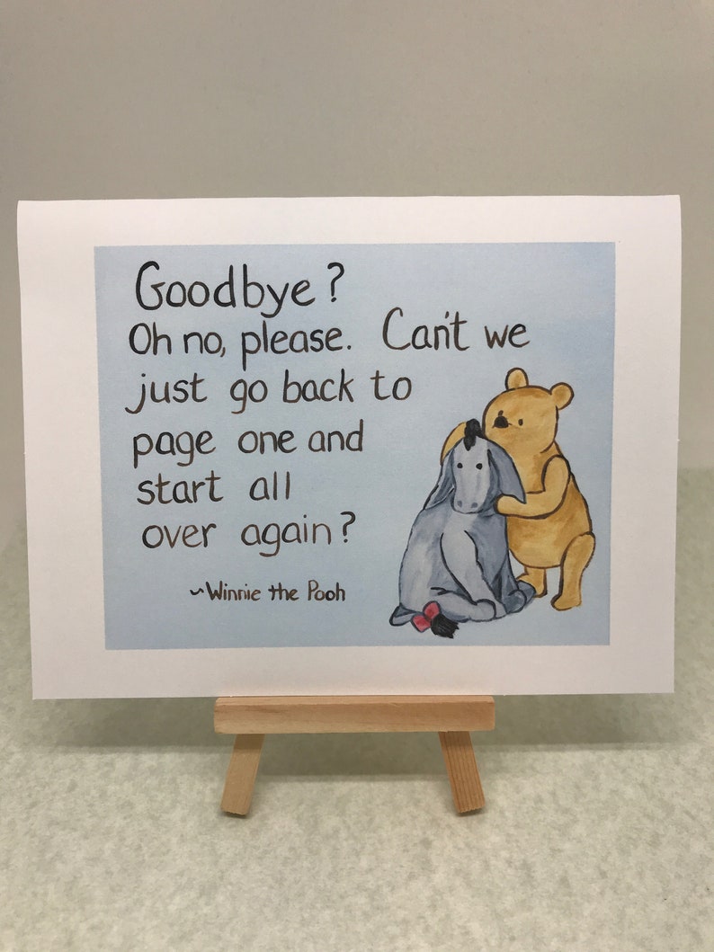 Auf Wiedersehen Karte Winnie der Pooh können wir nicht zurück Etsy