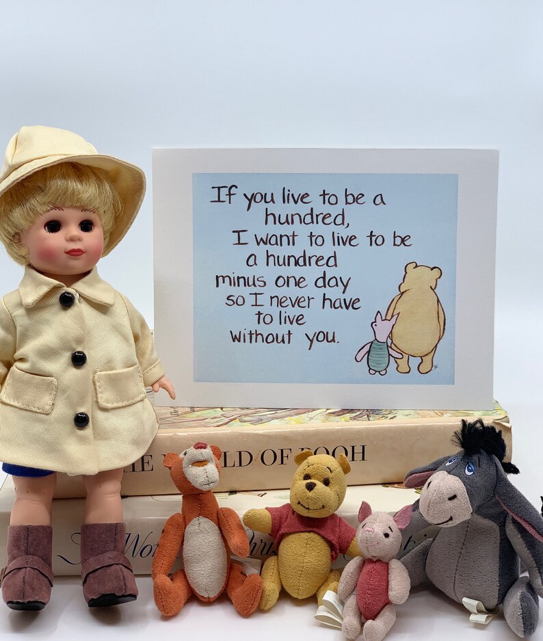 Pooh Anniversary Card Winnie the Pooh If You Live to Be 100 Etsy