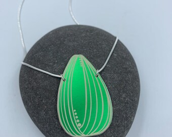 Spring green aluminium tulip pendant