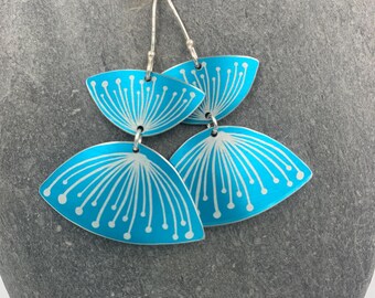 Turquoise aluminium seed head earrings