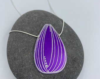 Purple aluminium tulip pendant