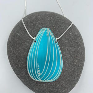 Turquoise aluminium tulip pendant