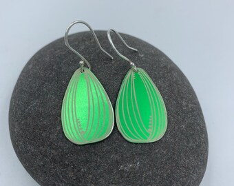 Spring green tulip earrings