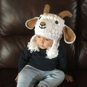 Crochet Pattern Goat Hat image 1