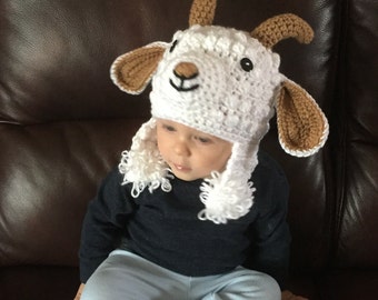 Crochet Pattern Goat Hat
