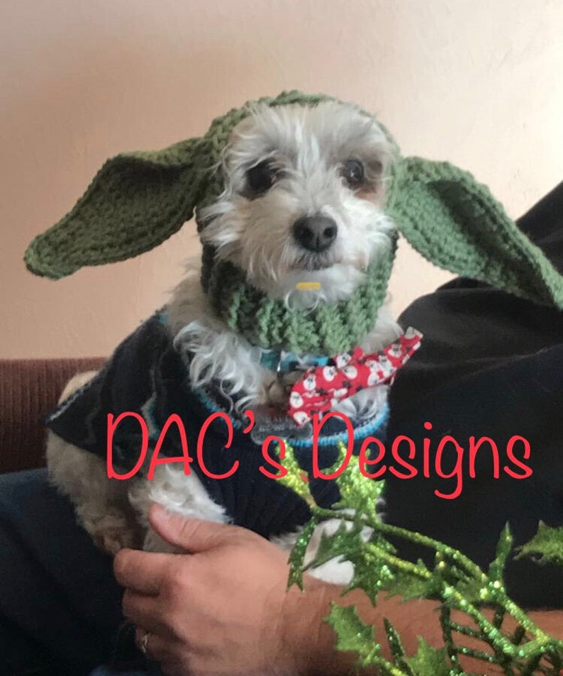 Baby Yoda Dog Hat Pattern crochet image 2