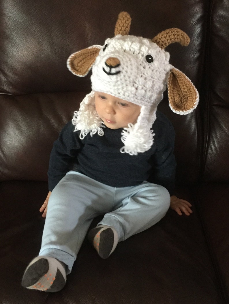 Crochet Pattern Goat Hat image 1