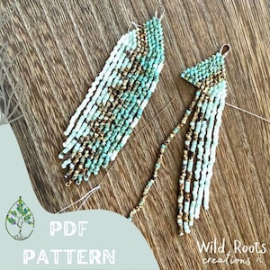 CELESTE ZigZag Earrings Pattern | Brick Stitch Earring Pattern | Fringe Earring Pattern | PDF | Instant Download | Brick Stitch Earrings