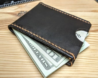 The Original - Black & Tan Wallets - Front Pocket Wallet - Minimalist Wallet - Oil Tanned Leather