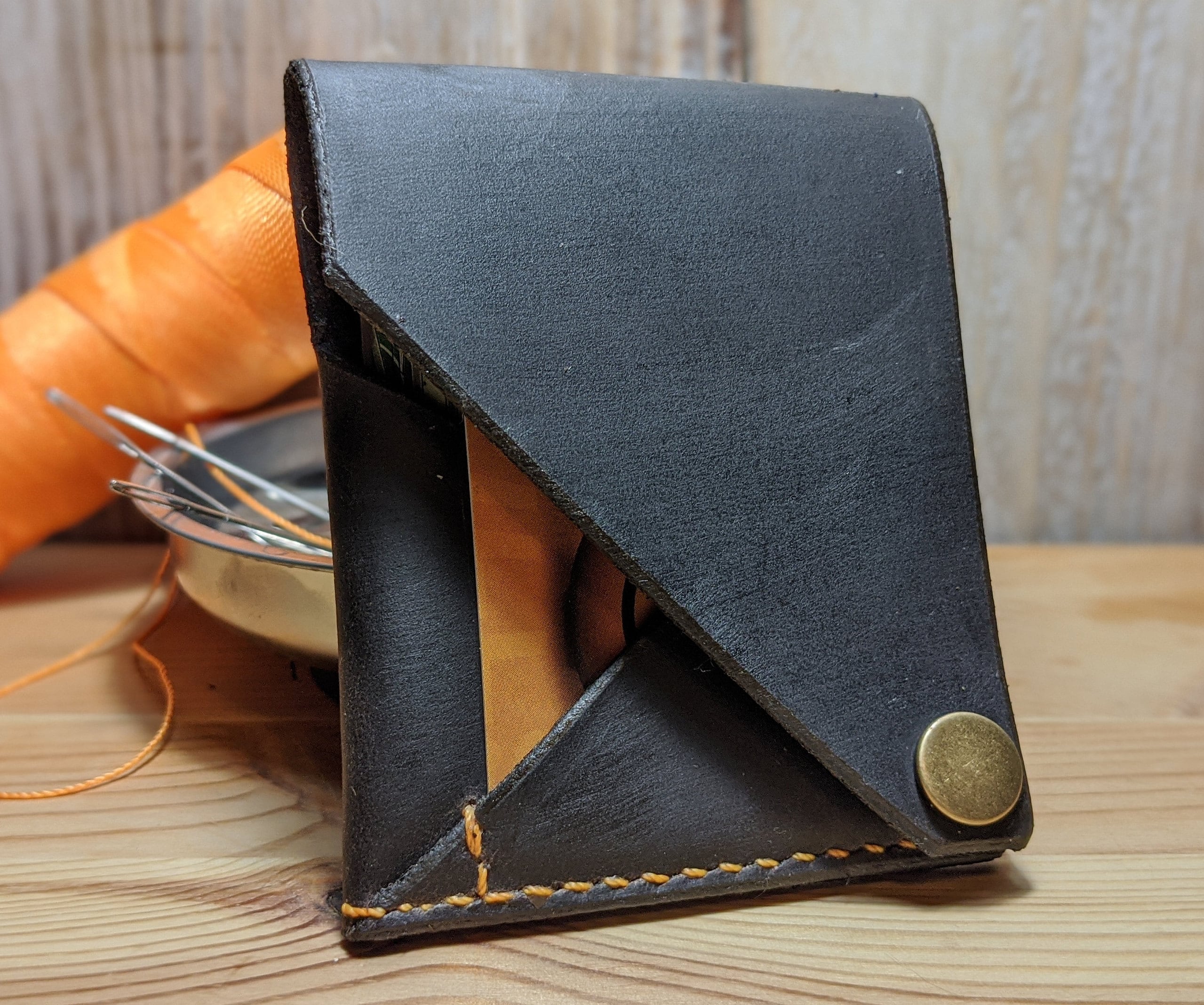 Minimalist Leather Wallet Snap Wallet. A Minimalist Wallet Etsy