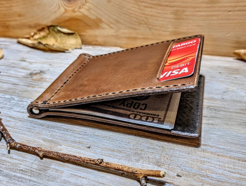 Minimalist Leather Wallet Money Clip. A Minimalist Wallet Etsy