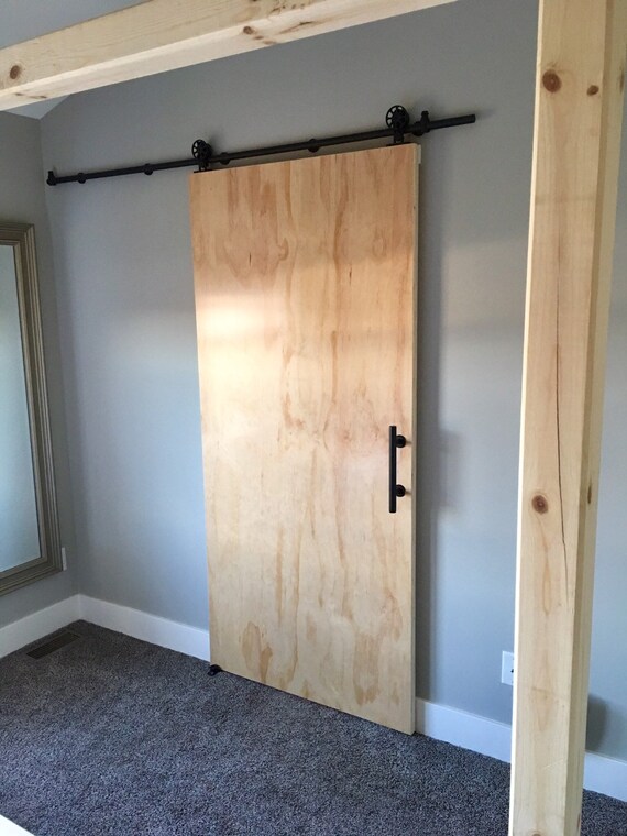 Modern Plywood Sliding Barn Door Etsy