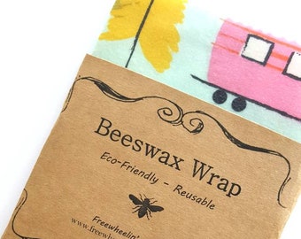 Camping Pattern Beeswax Wraps - Reusable Beeswax Food Wrap - Natural Living Accessories - Eco friendly kitchen - choose your size
