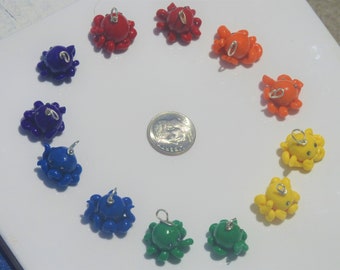 Tiny Octopus Charms - Handmade miniature octopus- custom colors available!