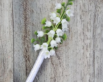 BOXED Lily of The Valley Modern Boutonniere - MATCHING Items Available