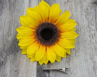 Pinza para el cabello con forma de girasol (en caja)